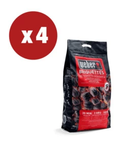 BRICCHETTI DI CARBONE WEBER PER BARBECUE 8KG X 4 PEZZI